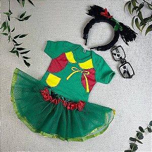 BODY CHIQUINHA CORPETE +SAIA + ÓCULOS OU TIARA