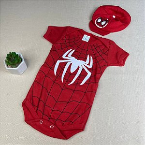 BODY TEMÁTICO HOMEM ARANHA + MÁSCARA