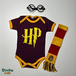 BODY HARRY POTTER MENINO + ÓCULOS + CACHECOL