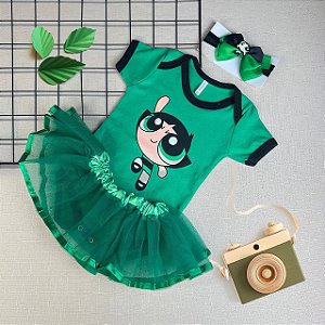 Body Temático Docinho + Saia Tutu + Laço