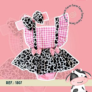 ROMPER VAQUINHA XADREZ + TURBANTE