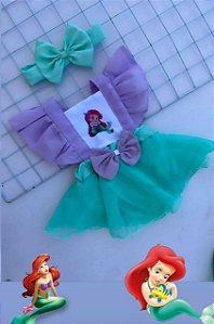 ROMPER LUXO PEQUENA SEREIA + LAÇO DE CABELO