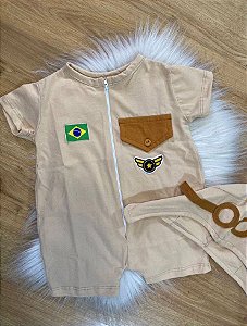 MACACÃO AVIADOR +CHAPEUZINHO