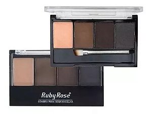 Trio De Sombras P/ Sobrancelha Ruby Rose Com Primer E Pincel HB-F572