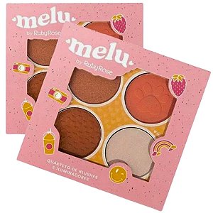 Quarteto de Blushes e Iluminadores Melu