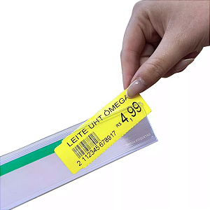 Perfil de Gôndola Transparente 1 Metro (Régua Porta Etiqueta)