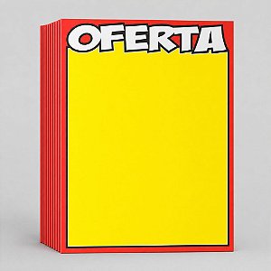 Cartaz de Oferta Amarelo 45cm x 65cm – Código 09 | Papel Cartão 250g | 50 ou 100 Folhas