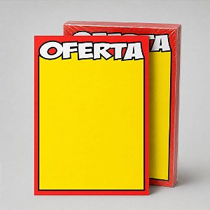 Cartaz de Oferta Amarelo 33cm x 45cm – Código 10 | Papel Cartão 250g | 50 ou 100 Folhas