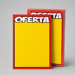 Cartaz de Oferta Amarelo 23cm x 33cm – Código 11 | Papel Cartão 250g | 50 ou 100 Folhas