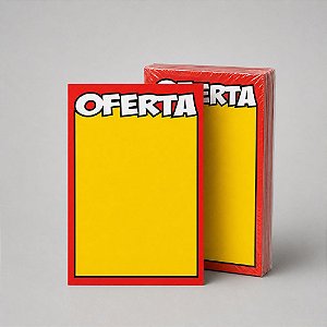 Cartaz de Oferta Amarelo 15cm x 23cm – Código 12 | Papel Cartão 250g | 50 ou 100 Folhas