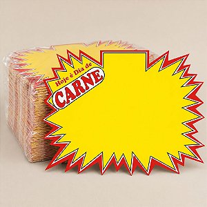 Cartaz Splash Hoje é Dia de Carne 31cm x 23cm – Modelo A6 | Papel Cartão 250g | 50 ou 100 Folhas