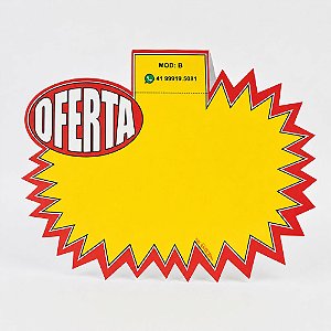 Cartaz Splash Oferta 23cm x 15cm – Modelo B | Papel Cartão 250g | 50 ou 100 Folhas