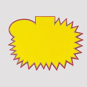 Cartaz Splash Liso Amarelo 23cm x 15cm – Modelo B1 | Papel Cartão 250g | 50 ou 100 Folhas