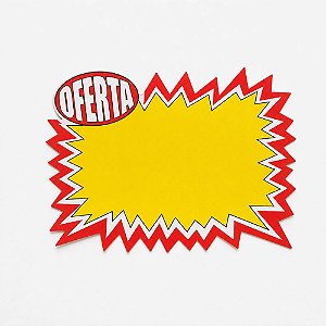 Cartaz Splash Oferta 15cm x 11cm – Modelo D1 | Papel Cartão 250g | 50 ou 100 Folhas