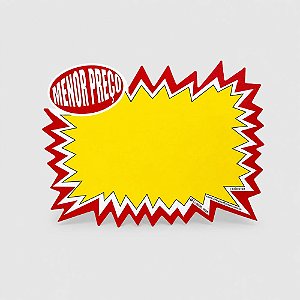 Cartaz Splash Menor Preço 15cm x 11cm – Modelo D2 | Papel Cartão 250g | 50 ou 100 Folhas