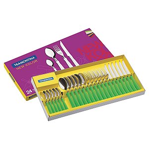 Faqueiro Talheres 24PC Verde New Kolor Tramontina 23199262