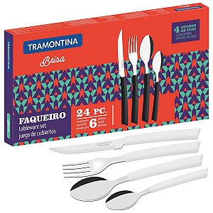 Garfo Faca Talher Faqueiro Inox Brisa Tramontina 23198851