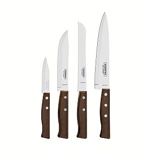 Kit Facas Inox 4 PCs Tradicional Madeira Tramontina 22299041