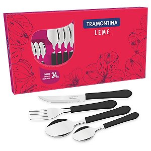 Faqueiro Talher Inox 24 PeCas Preto Leme Tramontina 23198030