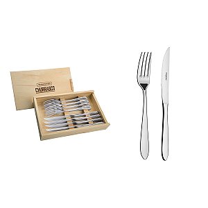Estojo Madeira Garfo Faca Inox Churrasco Tramontina 66962614