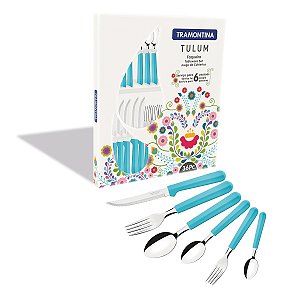 Faqueiro Talher Inox 36 PeCas Azul Tulum Tramontina 23299182