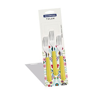 Kit Garfos Sobremesa 3PC Amarelo Tulum Tramotina 23275320