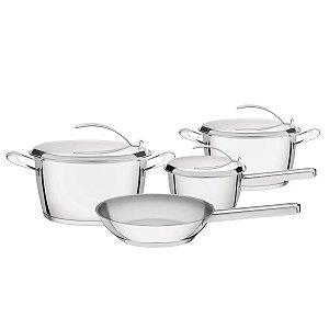 Jogo Panelas Fundo Triplo Inox 4 Ventura Tramontina 65360280
