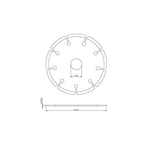 Disco Corte Diamantado Segmentado 4 3/8 Tramontina 42595104