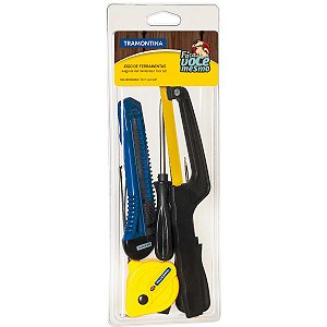 Kit Ferramentas Mini Arco Serra Estilete Tramontina 43408135
