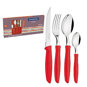 Faqueiro Talher 24 Peças Plenus Vermelho Tramontina 23498702