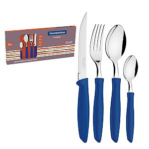 Faqueiro Talher 24 Peças Plenus Azul Tramontina 23498102