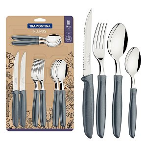Faqueiro Talher Inox 16Pc Plenus Cinza Tramontina 23498601