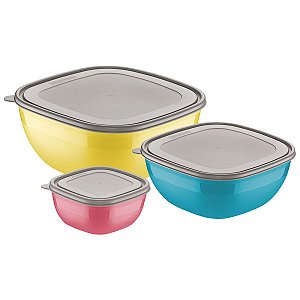 Jogo Bowls 3Pc Mix Color Mis Tramontina 25099953