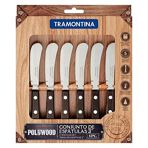 Conjunto Espatulas Inox 6 Pcs Polywood Tramontina 21199980