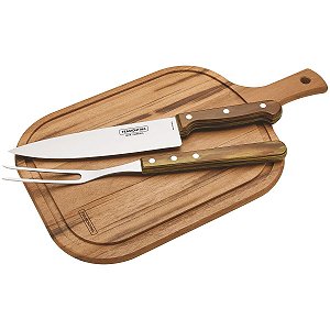 Jogo Churrasco Inox 3 Pcs Polywood Tramontina 21198414