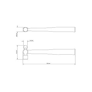 Martelo Bola Cabo Madeira 600 G Tramontina 40410024