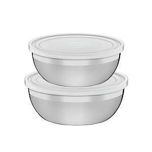 Jogo Potes Aco Inox 2Pcs. Freezinox Tramontina 64220130
