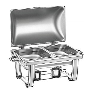 Rechaud Fogareiro Inox 2 Cubas 1/2 8,42L Tramontina 61045020
