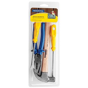 Kit Martelo Alicate Fenda Philips Jogo Ferramentas 43400104