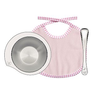 Prato Colher Babador Inox Infantil Bebe Le Petit 64250655
