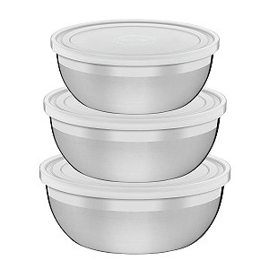 Pote Tampa Inox 3 Peças 18Cm 20Cm 22Cm Tramontina 64220010