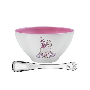 Tigela Porcelana Infantil Colher Le Petit Tramontin 64250665