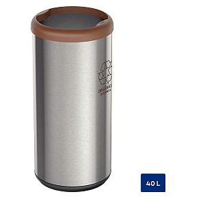 Lixeira Inox Polido 40L Marrom Tramontina 94539223