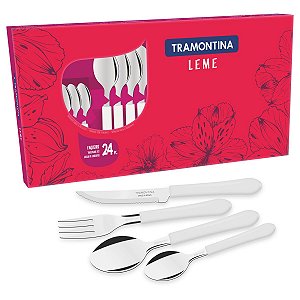 Faqueiro Talher Inox 24 Pç Branco Leme Tramontina 23198830