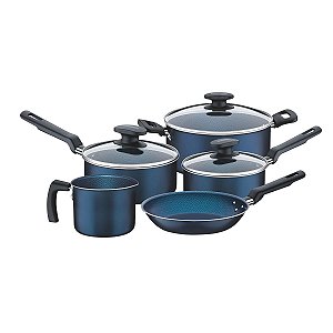 Jogo Panelas Aluminio 5Pç Bergamo Azul Tramontina 20399182