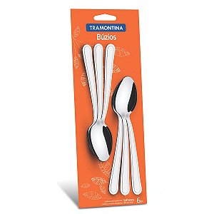 Kit Colher Colheres Inox 6 Pçs Buzios Tramontina 23756600