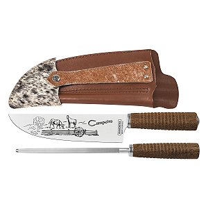Faca Bainha Chaira Campeira Gravura Inox Tramontina 26099081