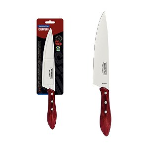 Faca Carne 8 Inox Cabo Vermelho Polywood Tramontina 21189178