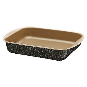 Assadeira Preta Funda Alumínio Teflon 4,5L Tramonti 27807021