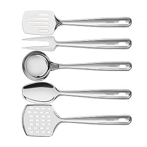 Jogo Utensílios Inox Suporte Parede 5Pçs Tramontina 66815700